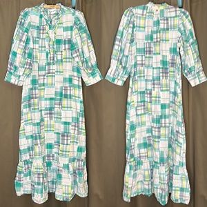 Antik Batik Madras Patchwork Plaid Cotton Dress
